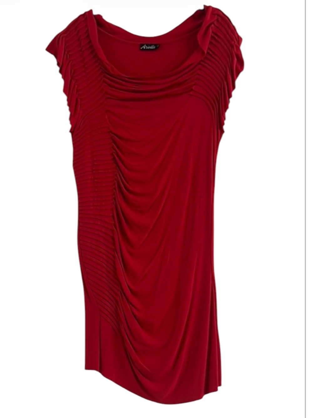 Arielle Chic Red Draped Mini Dress Size L